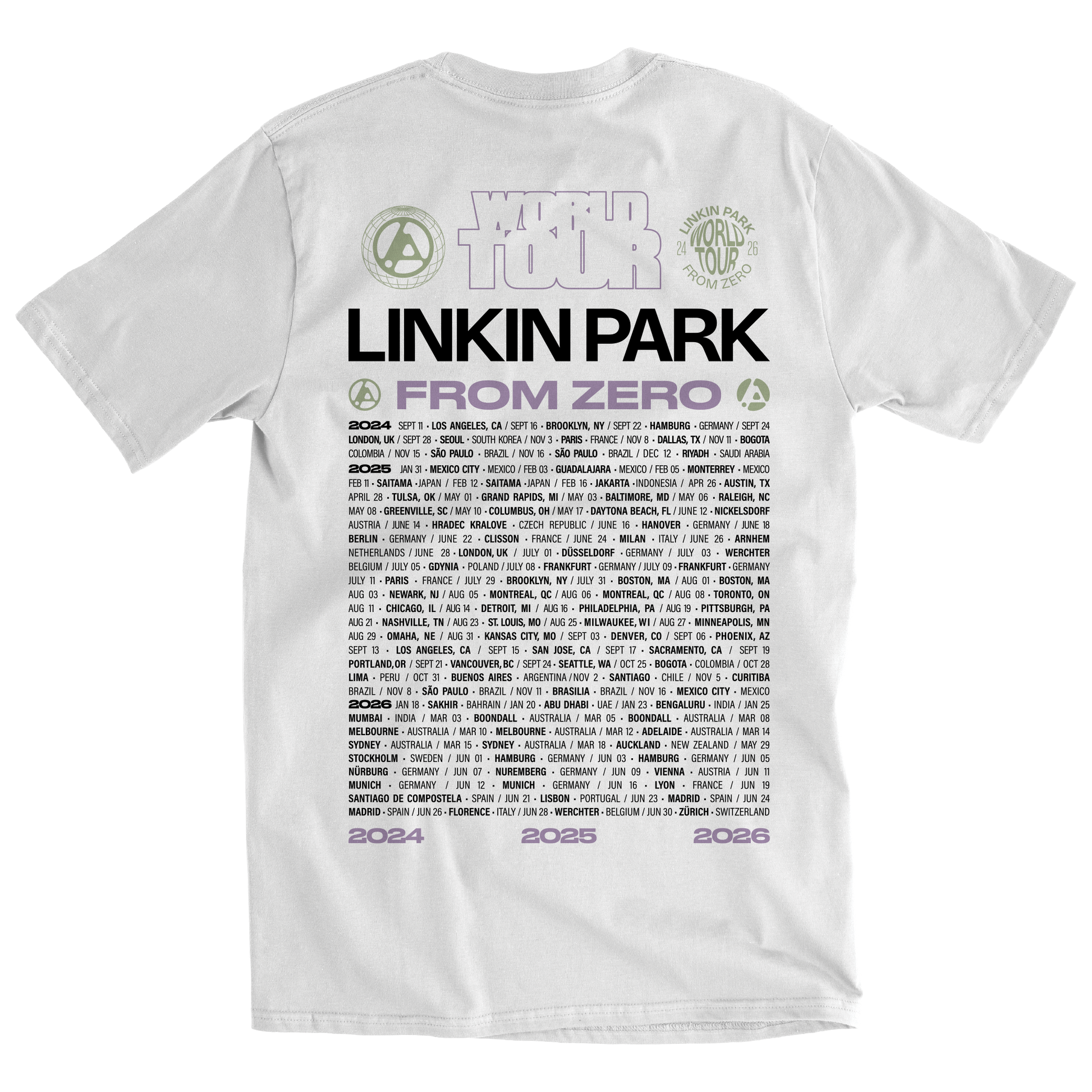 OFFICIAL FROM ZERO WORLD WHITE TOUR TEE – Linkin Park EU Official