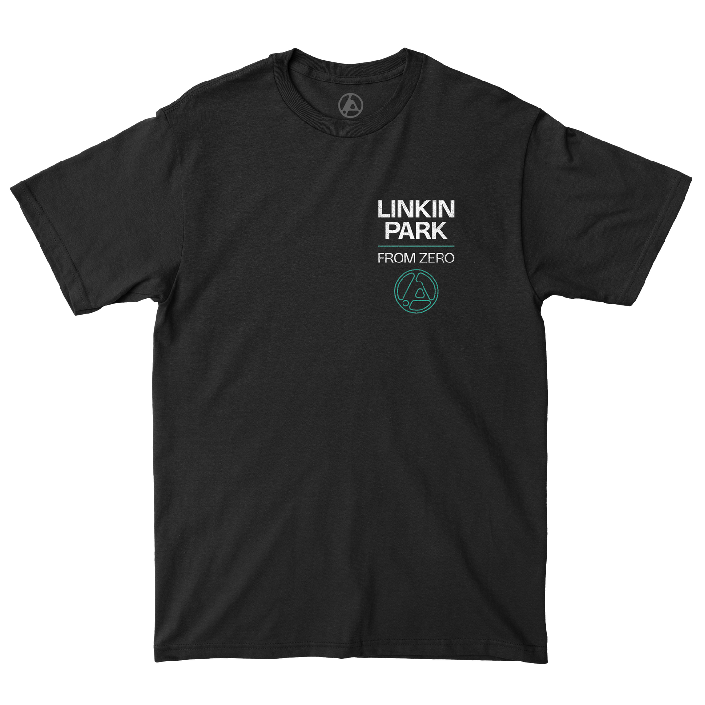 Black t-shirt with Linkin Park logo and text