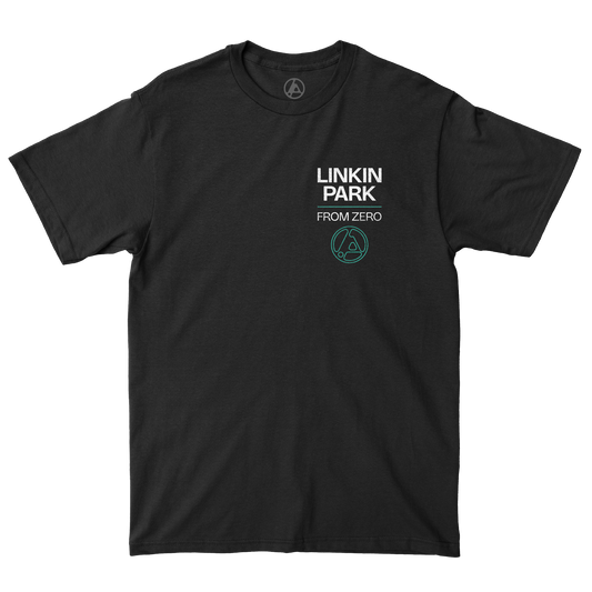 Black t-shirt with Linkin Park logo and text