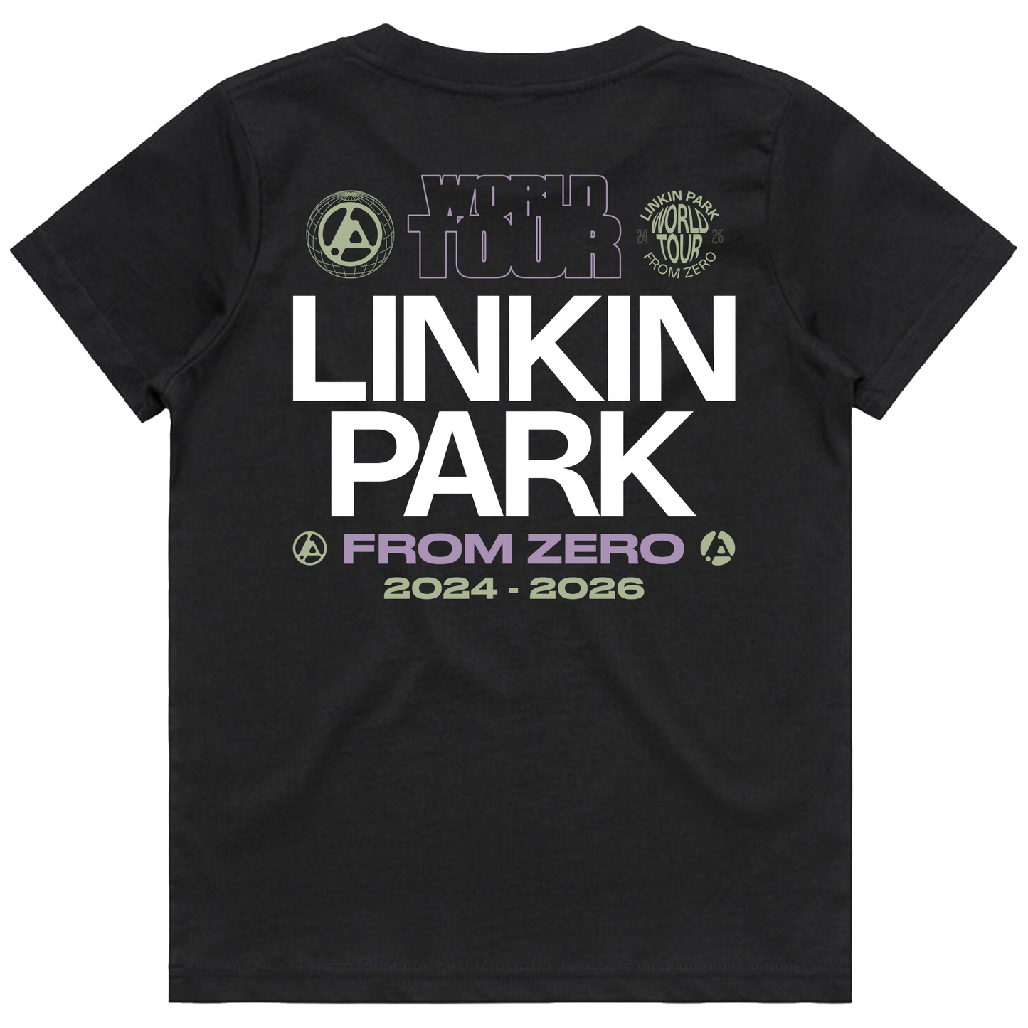 Black youth t-shirt with Linkin Park branding
