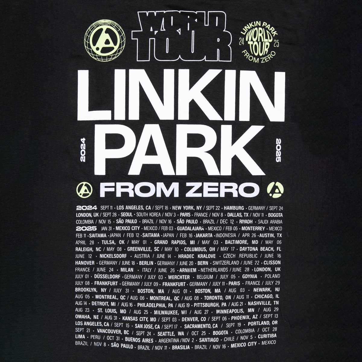 OFFICIAL FROM ZERO WORLD BLACK TOUR TEE
